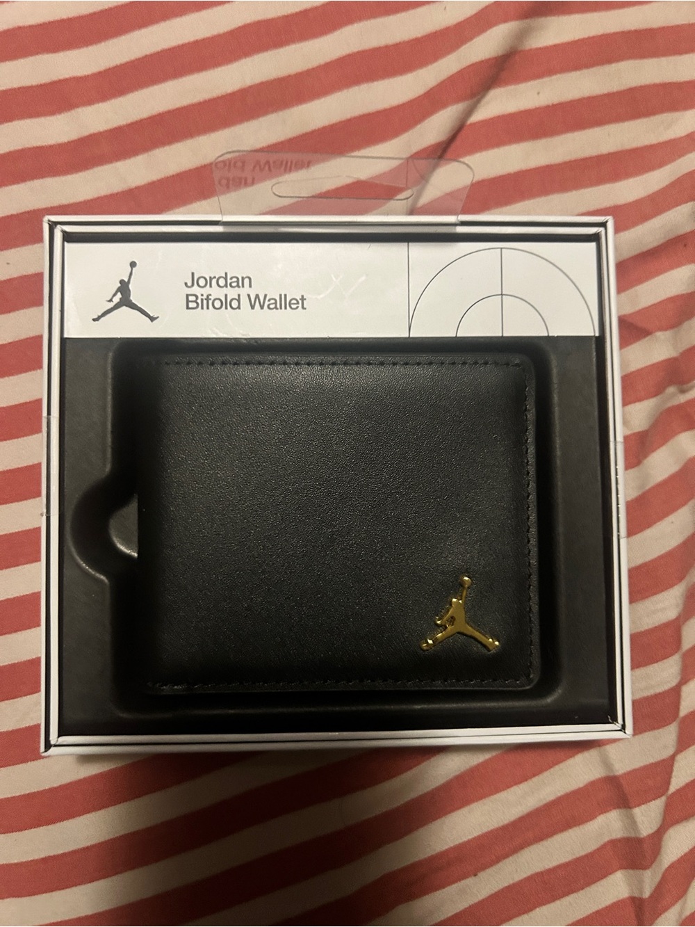 Jordan Black Bifold Wallet with Gold Jumpman Accent